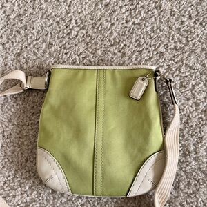 Coach Lime Green and Cream Crossbody Bag